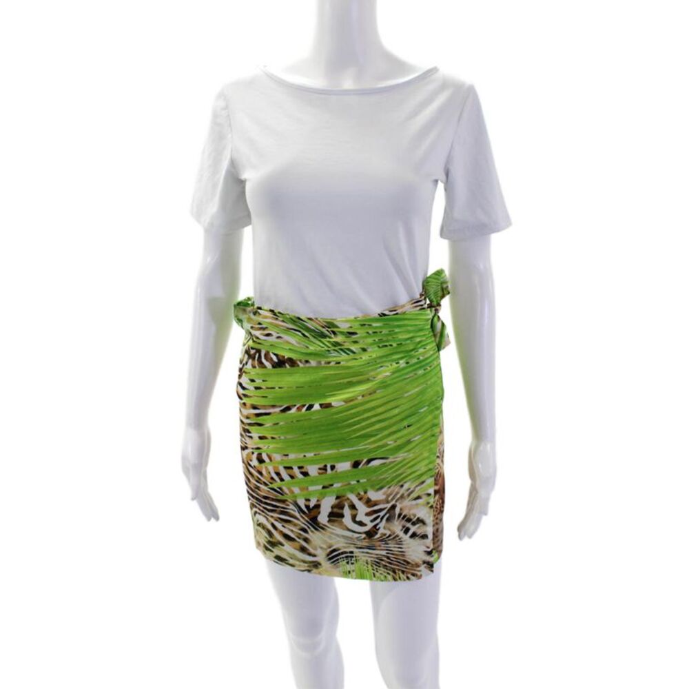 Muze Womens Tiger Jungle Print Mini Wrap Skirt Multi Colored Size Small